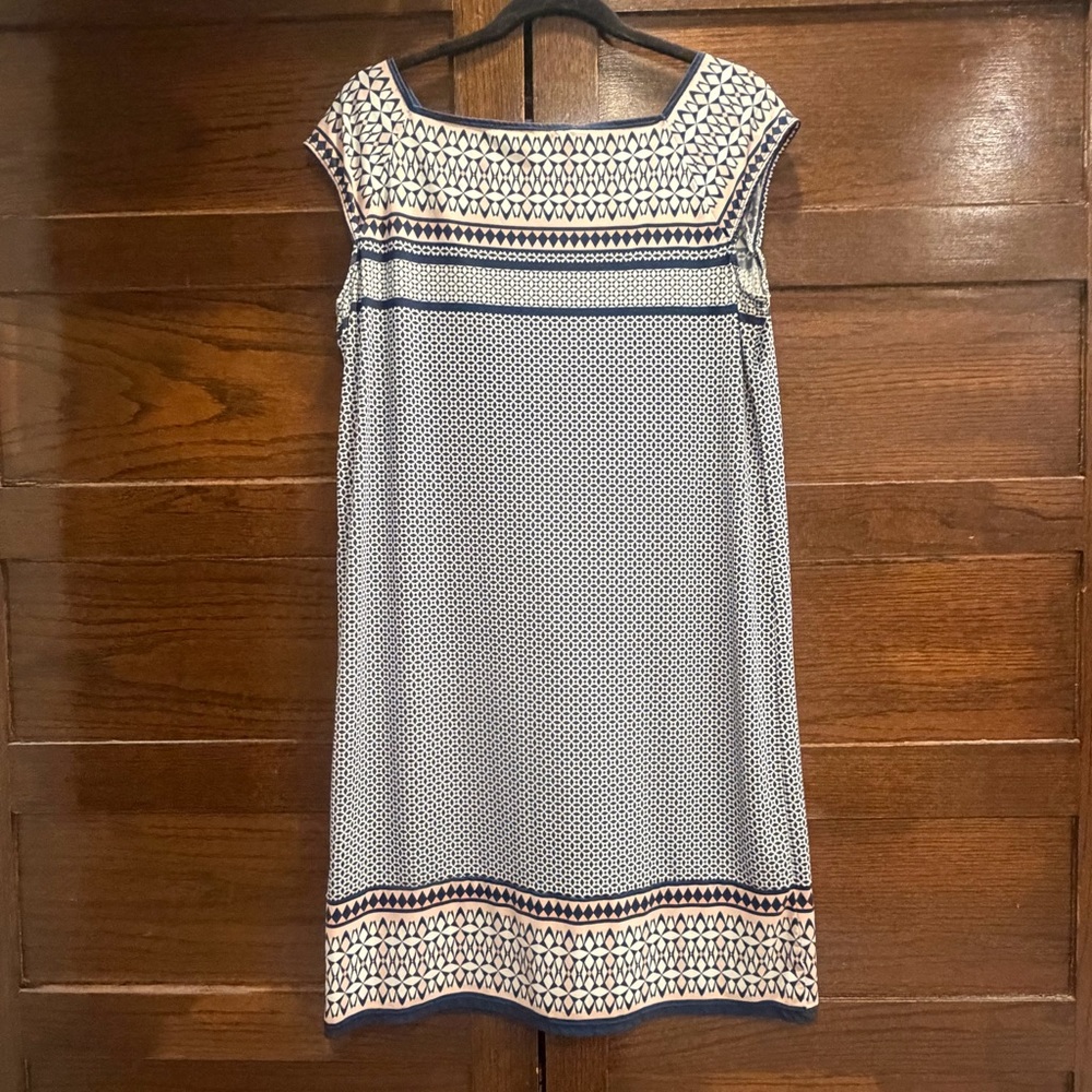 Max Studio Large Navy Patterned Mini Shift Dress … - image 1